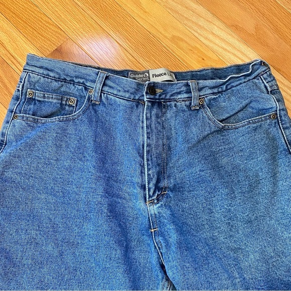 Guide Series Fleece Lined Thinsulate Blue Denim Jeans Men's 36 x 30 - Picture 2 of 10